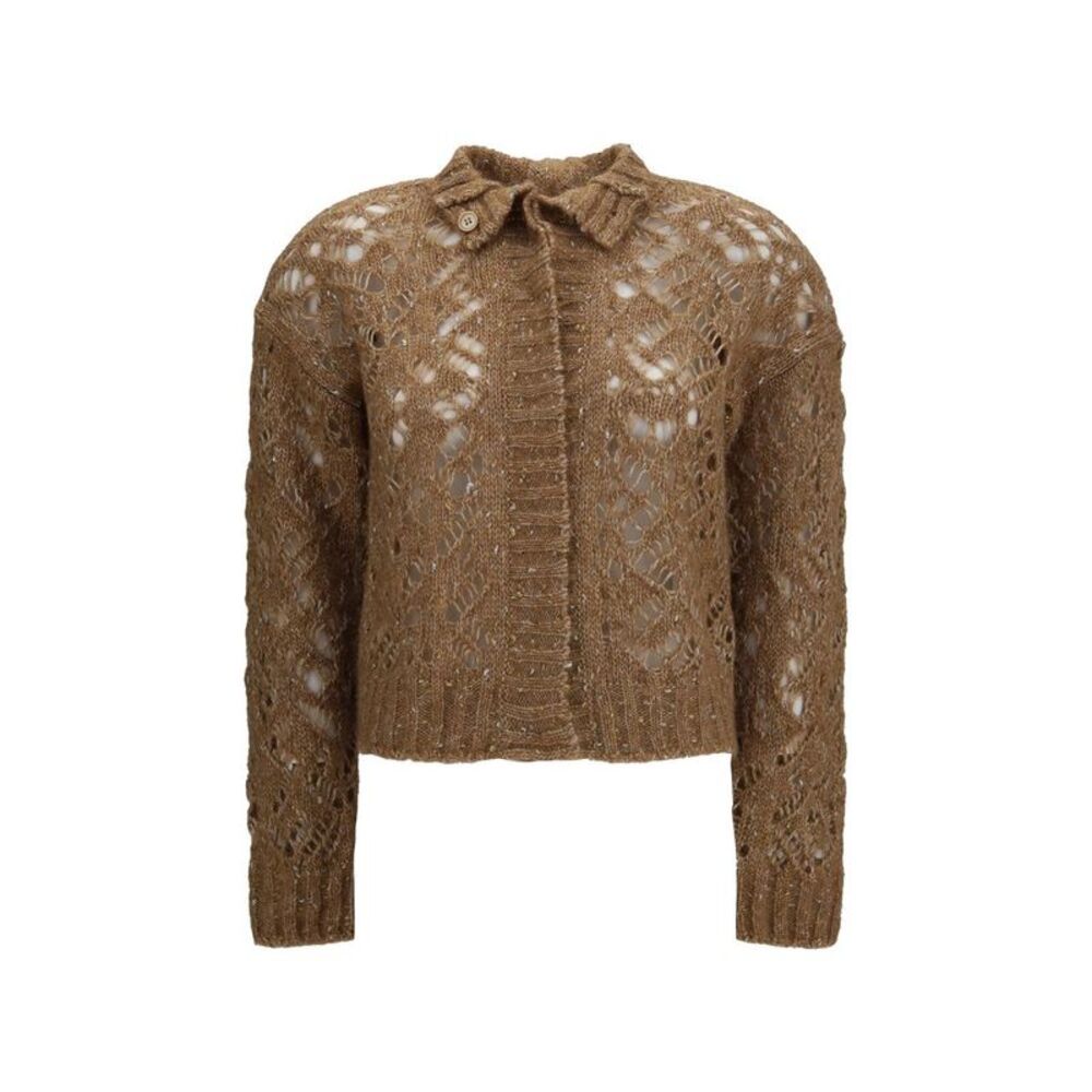 Max Mara Brown Alpaca Vicugna Pacos Women's Cardigan